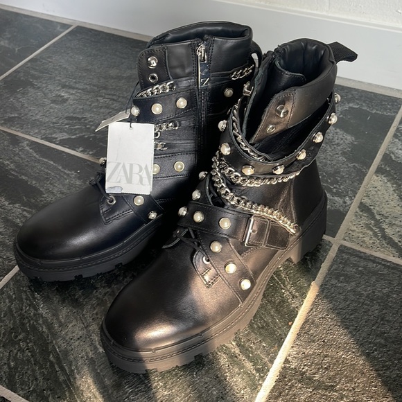 Zara leather combat boots - Picture 2 of 6